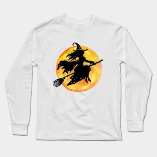 Witch and Moon Long Sleeve T-Shirt